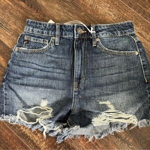 KanCan Dark Blue Distressed Jean Shorts